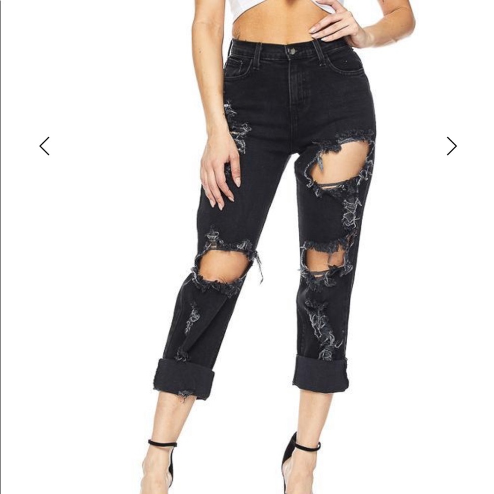 Vibrant miu mom/boyfriend jeans black denim nwt